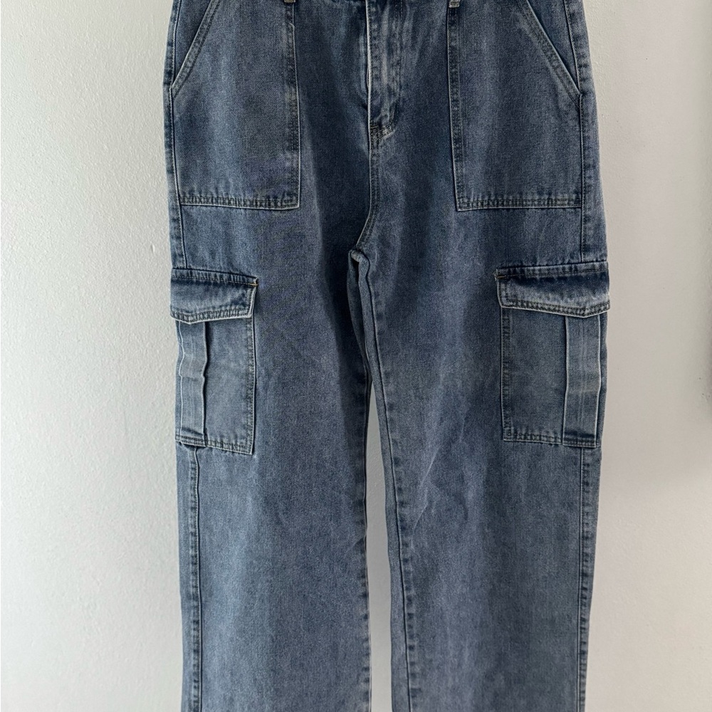 Blue Straight Leg Jeans